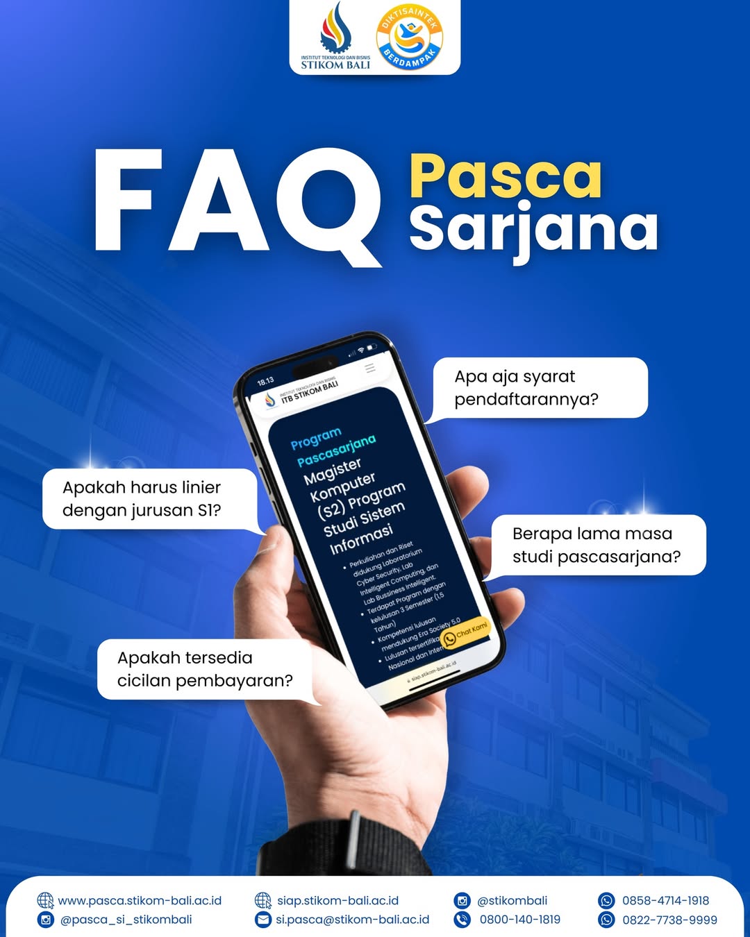 Masih punya banyak pertanyaan seputar kuliah S2 di ITB STIKOM Bali?