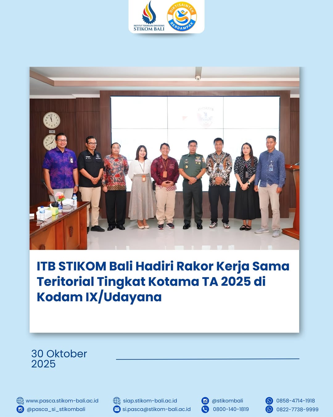 ITB STIKOM Bali Jalin Sinergi dengan Kodam IX/Udayana ✨👏
