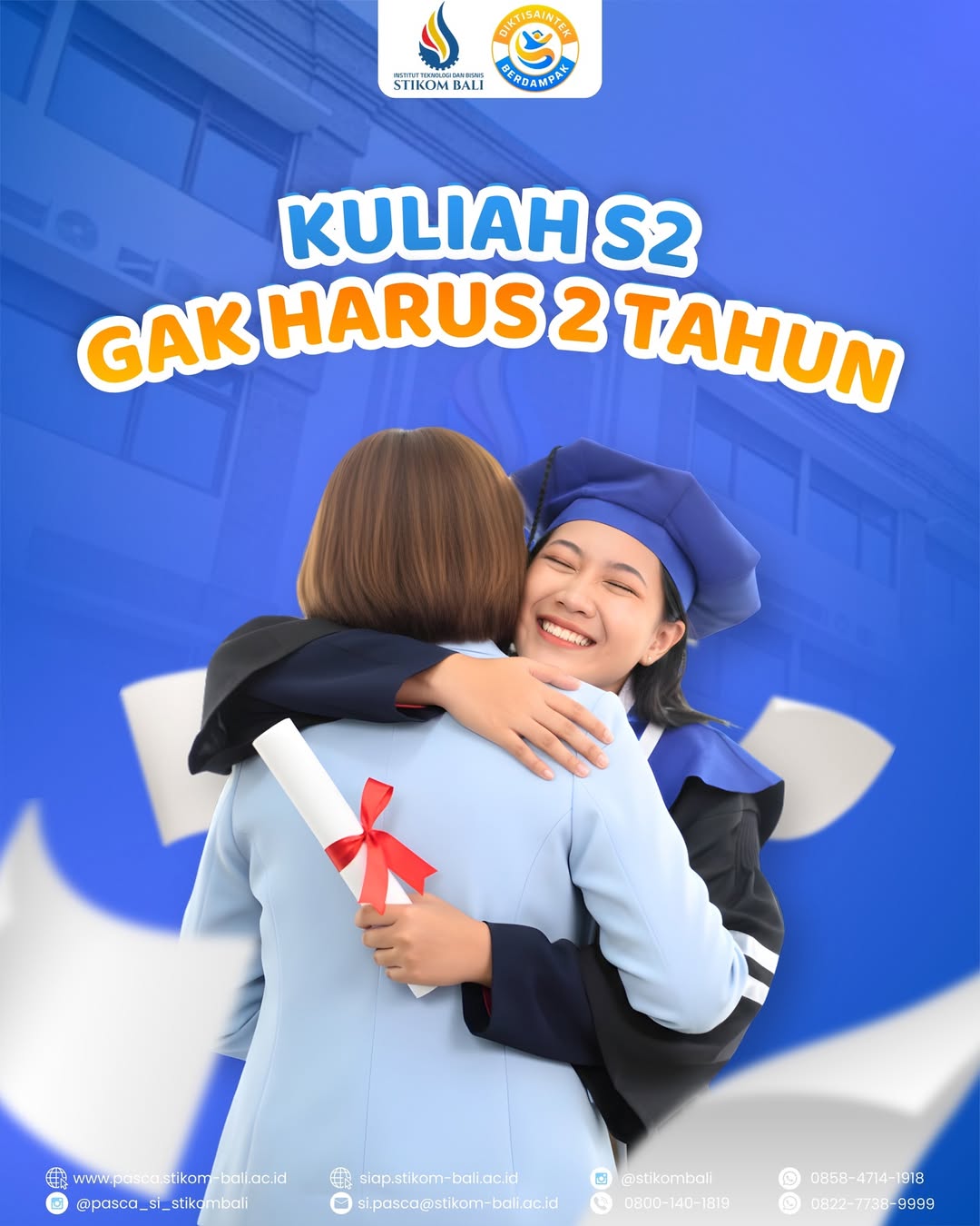 Siapa bilang S2 harus 2 tahun? di ITB STIKOM Bali kuliah S2 cuma 1,5 tahun👏🤩
