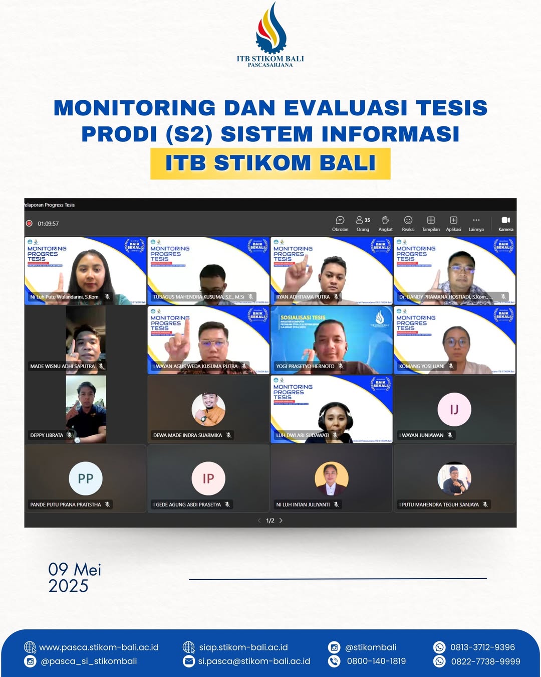  Monitoring & Evaluasi Tesis Mahasiswa S2 Sistem Informasi📚✨