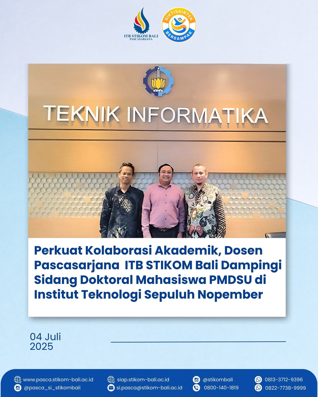 Kiprah dosen pascasarjana ITB STIKOM Bali di kancah nasional!😍👏