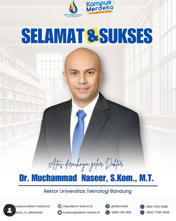 Selamat dan sukses kepada Bapak Dr. Muchammad Naseer, S.Kom., M.T.,