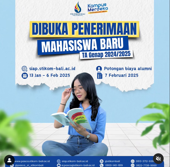 Dibuka Penerimaan Mahasiswa Baru TA Genap 2024/2025