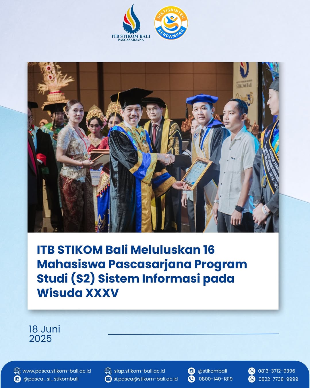 Selamat kepada 16 Wisudawan Program Pascasarjana ITB STIKOM Bali!😍🔥