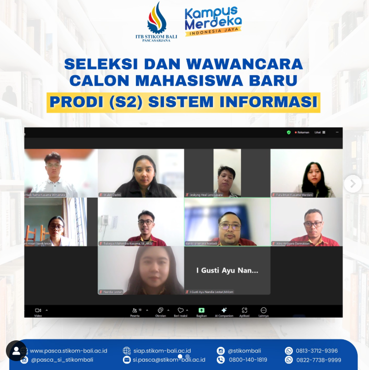 Seleksi Dan Wawancara Calon Mahasiswa Baru Prodi S2 Sistem Informasi