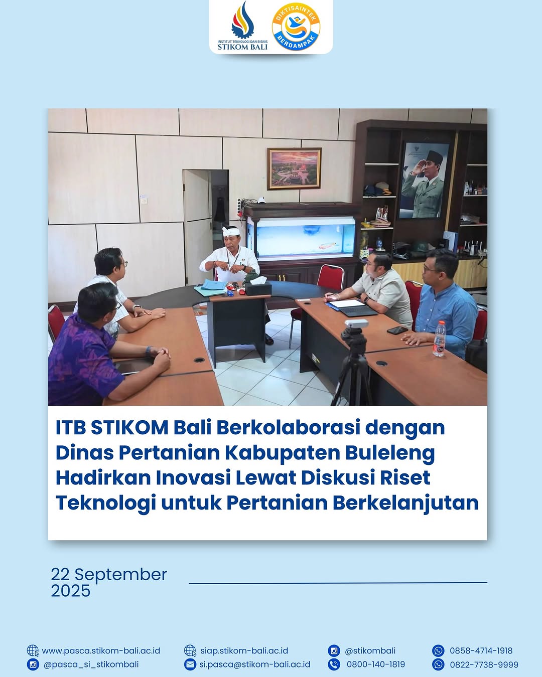 ITB STIKOM Bali Berkolaborasi dengan Dinas Pertanian Kabupaten Buleleng Hadirkan Inovasi Lewat Diskusi Riset Teknologi untuk Pertanian Berkelanjutan