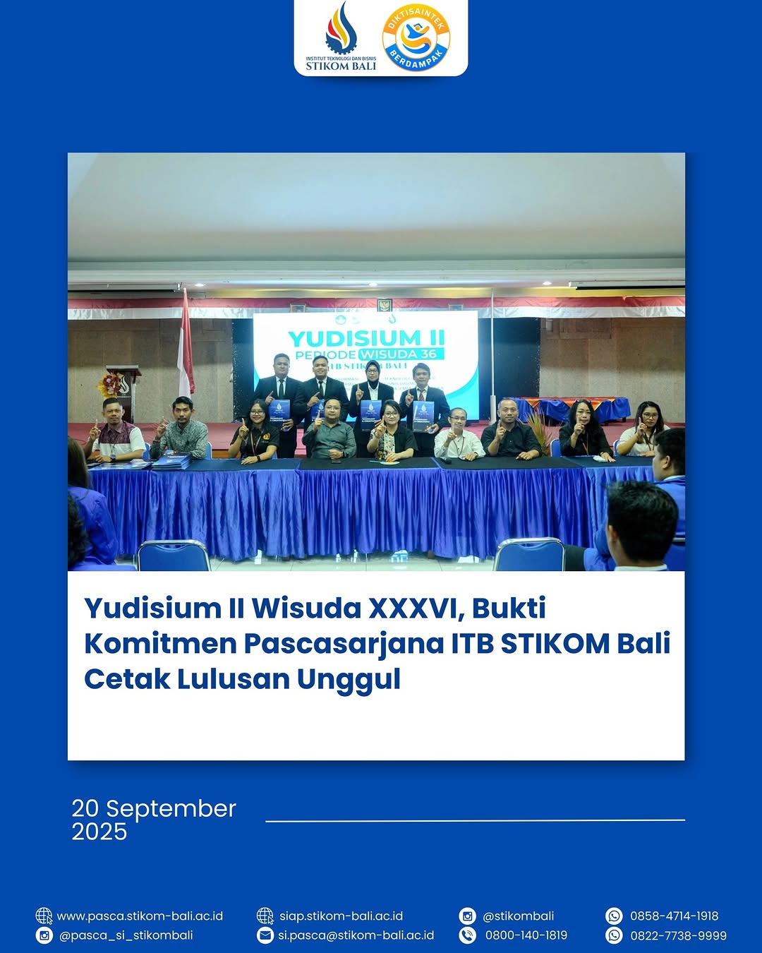 Yudisium II Wisuda XXXVI, Bukti Komitmen Pascasarjana ITB STIKOM Bali Cetak Lulusan Unggul