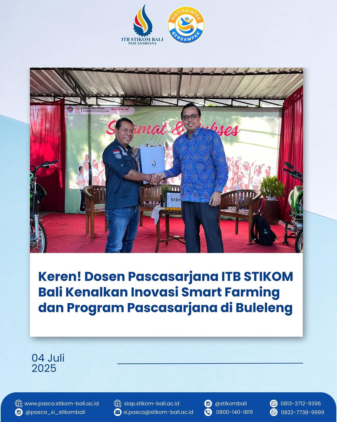 Keren! Dosen Pascasarjana ITB STIKOM Bali Kenalkan Inovasi Smart Farming dan Program Pascasarjana di Buleleng
