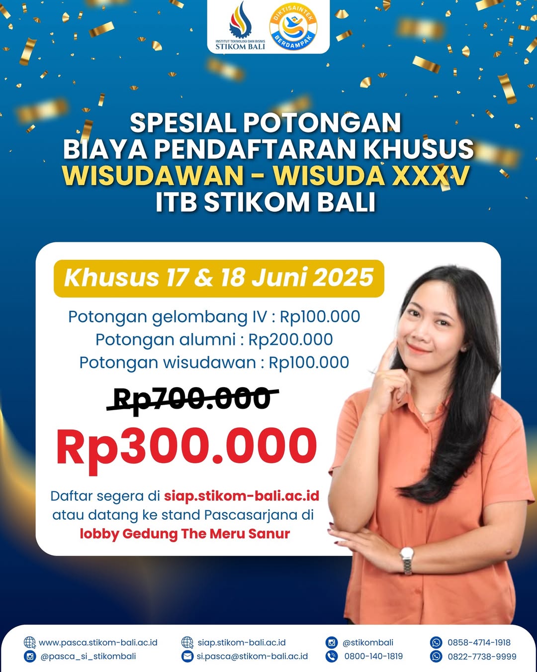 🎓 POTONGAN BIAYA PENDAFTARAN KHUSUS WISUDAWAN XXXV 🎓