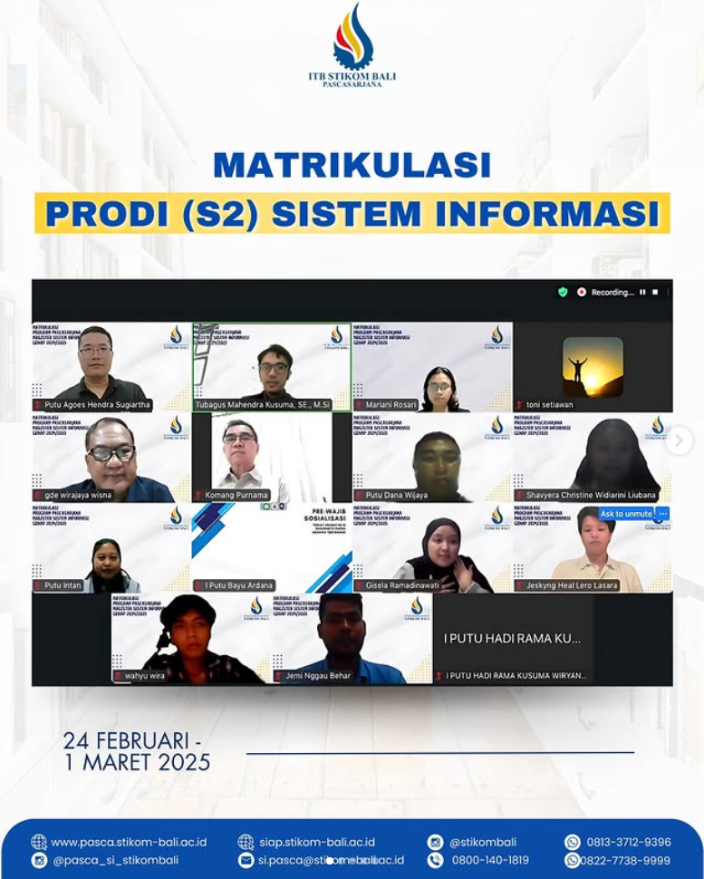  Matrikulasi Prodi S2 Sistem Informasi